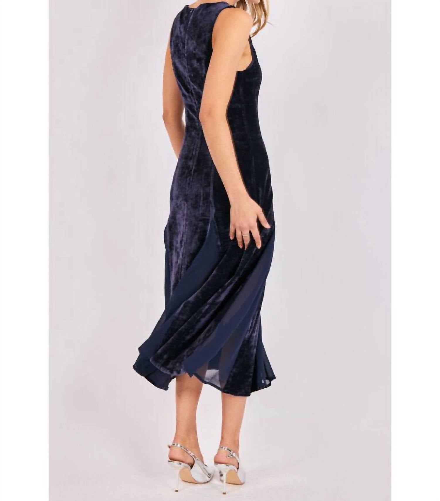 Sadie & Sage - Velvet Avenue Chiffon Midi Dress