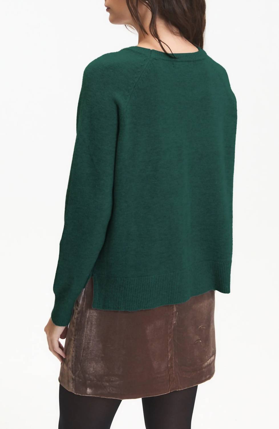 DELUC Women's Begonia Sweater in green - women's sweater - detail view