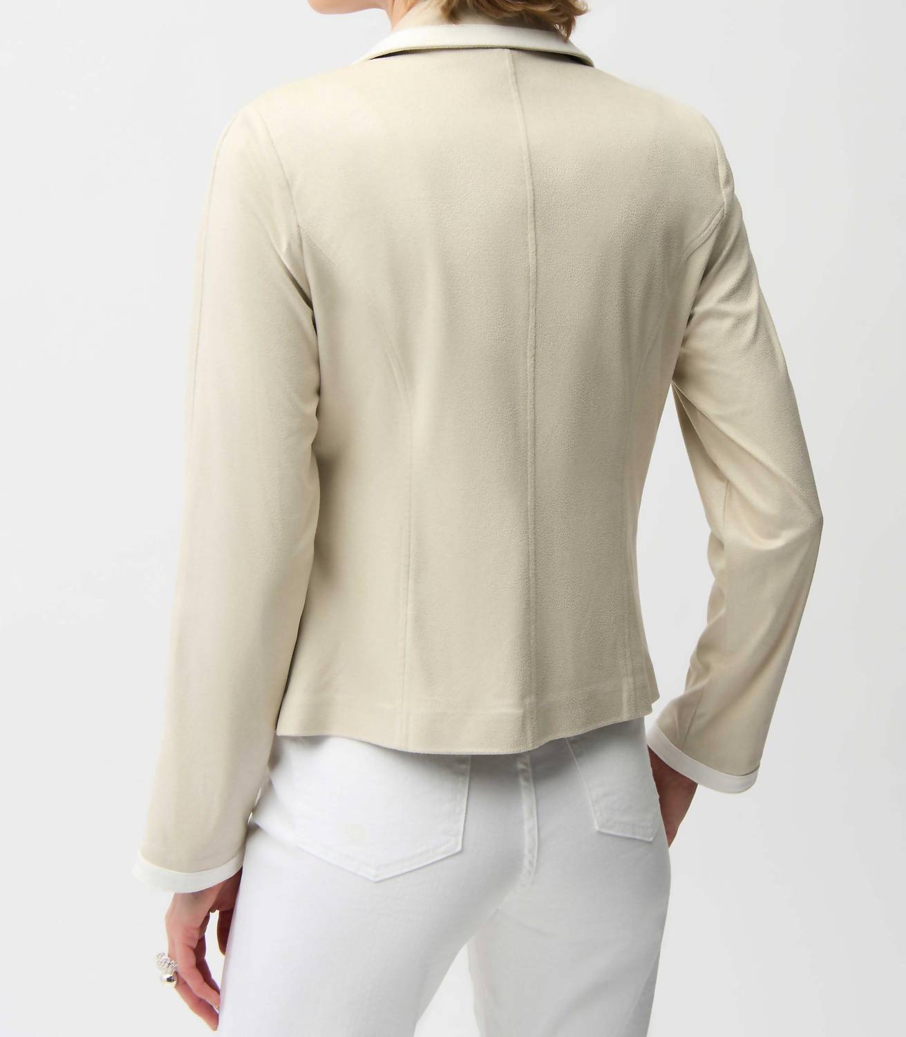 Joseph Ribkoff - Foiled Suede Jacket with Contrast Bonding