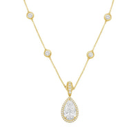 Diana M Jewels - Women's Pear & Round Lab-Grown Diamond Pendant Necklace (3.00 Ct) - Signature