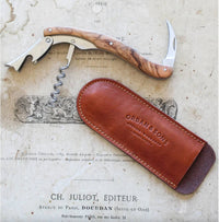 Orban And Sons - Olive Wood Corkscrew In A Leather Sheath