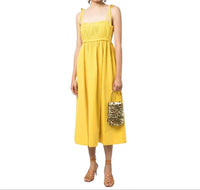 Ulla Johnson - Laetitia Noir Pleated Linen Silk Midi Dress