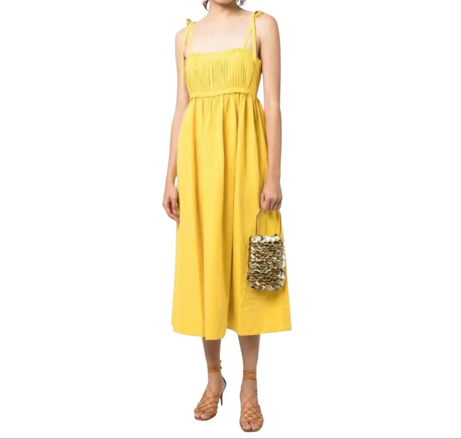 Ulla Johnson - Laetitia Noir Pleated Linen Silk Midi Dress
