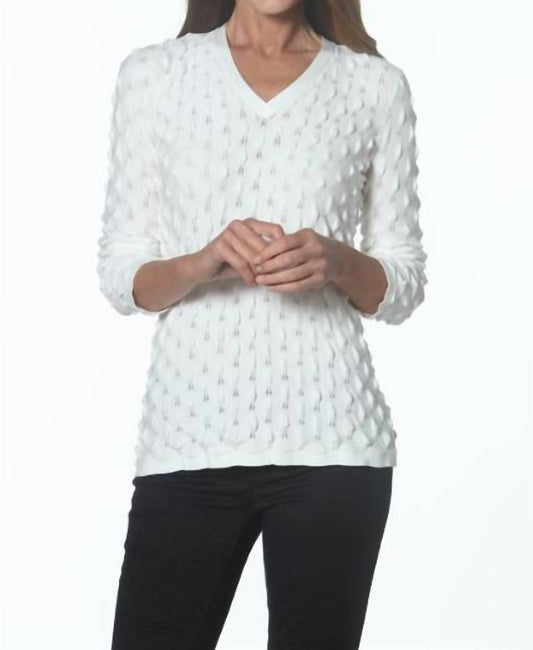 J'Envie/Eli - Textured V Neck Top