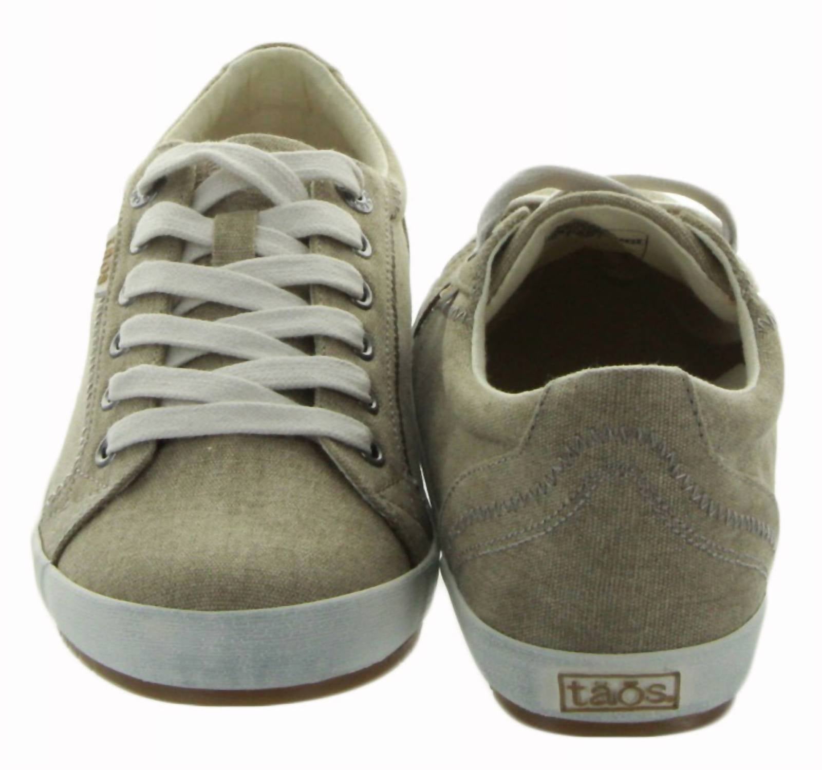 taos Women's Star Sneakers in khaki washed canvas - women's sneaker - detail view