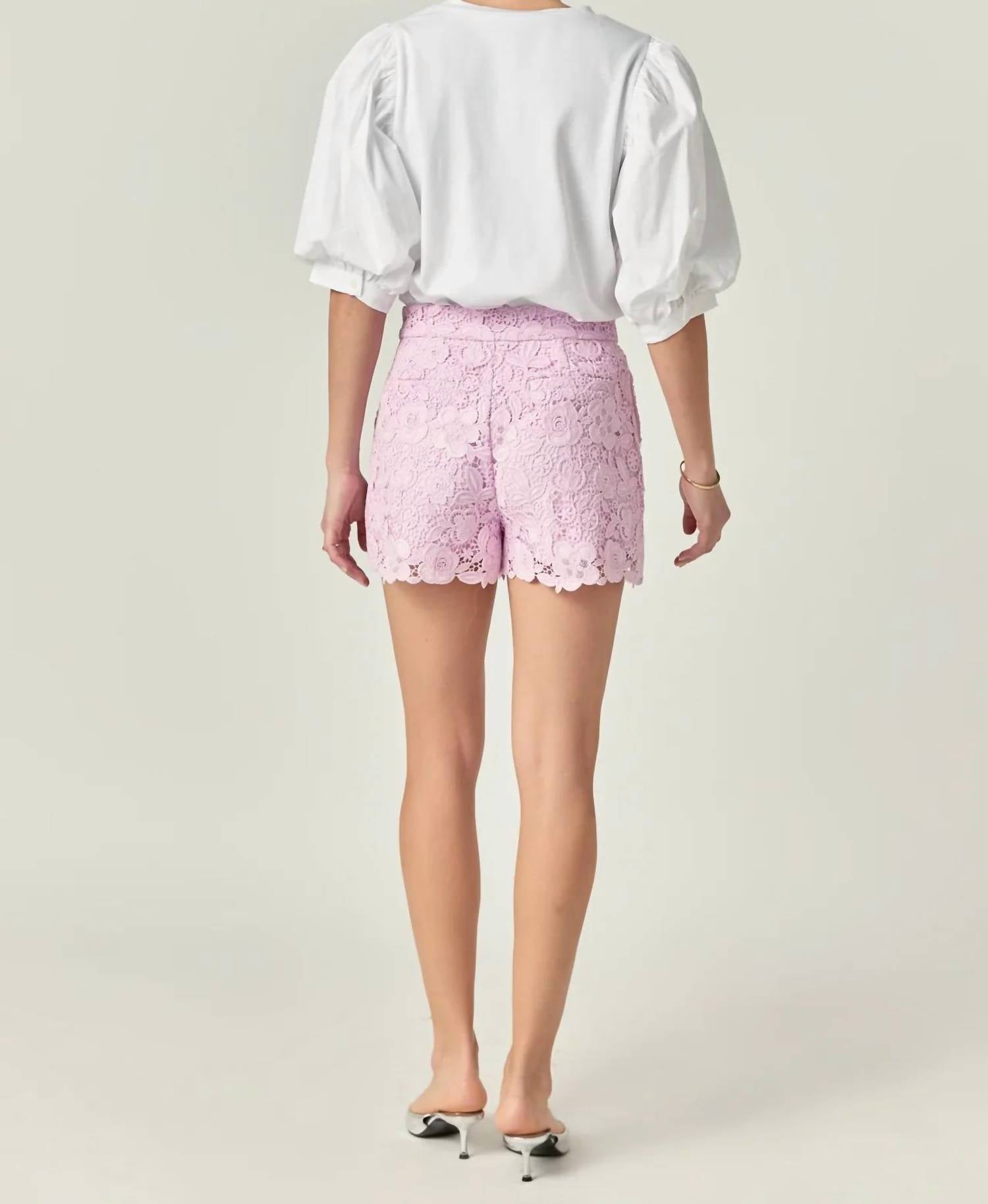 2.7 August Apparel - Willow Floral Guipure Lace Shorts