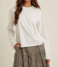Wishlist - Basic Long Sleeve Raw Edge Tee