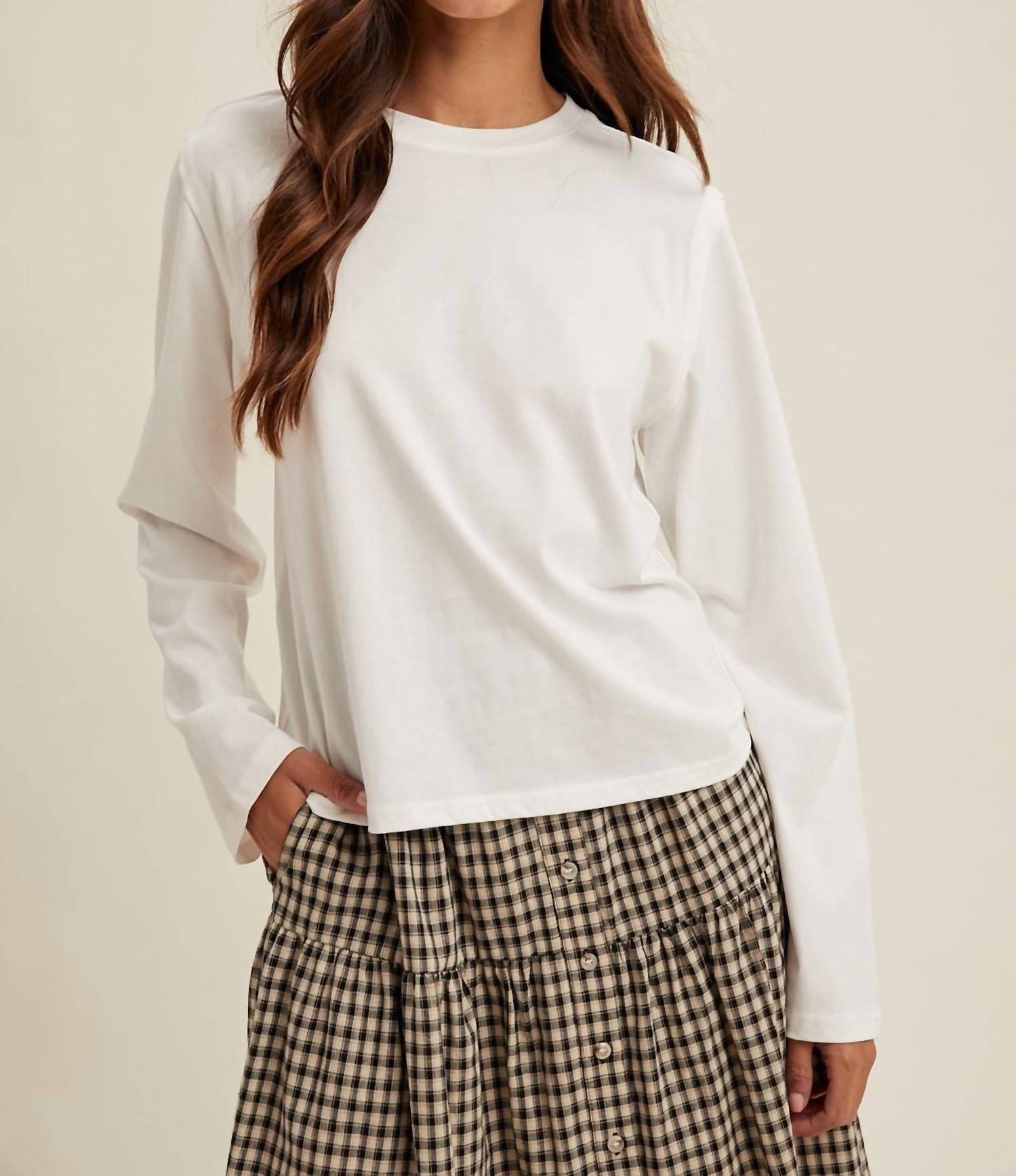 Wishlist - Basic Long Sleeve Raw Edge Tee