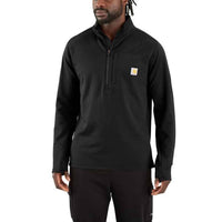 carhartt Men's Force Relaxed Fit Mock Neck Half Zip Shirt in grey - men's long sleeve top