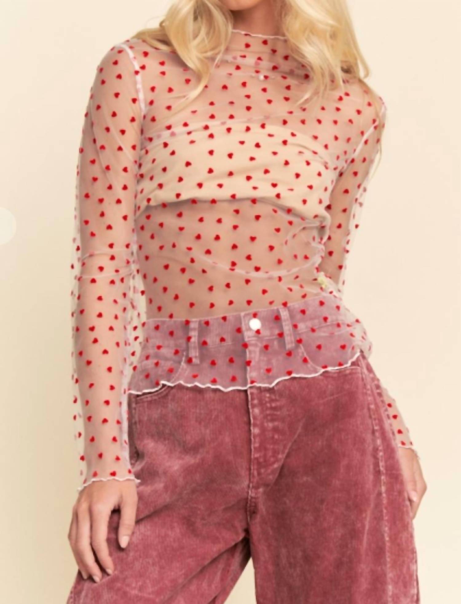 Davi & Dani - Ruby Hearts Mesh Tee