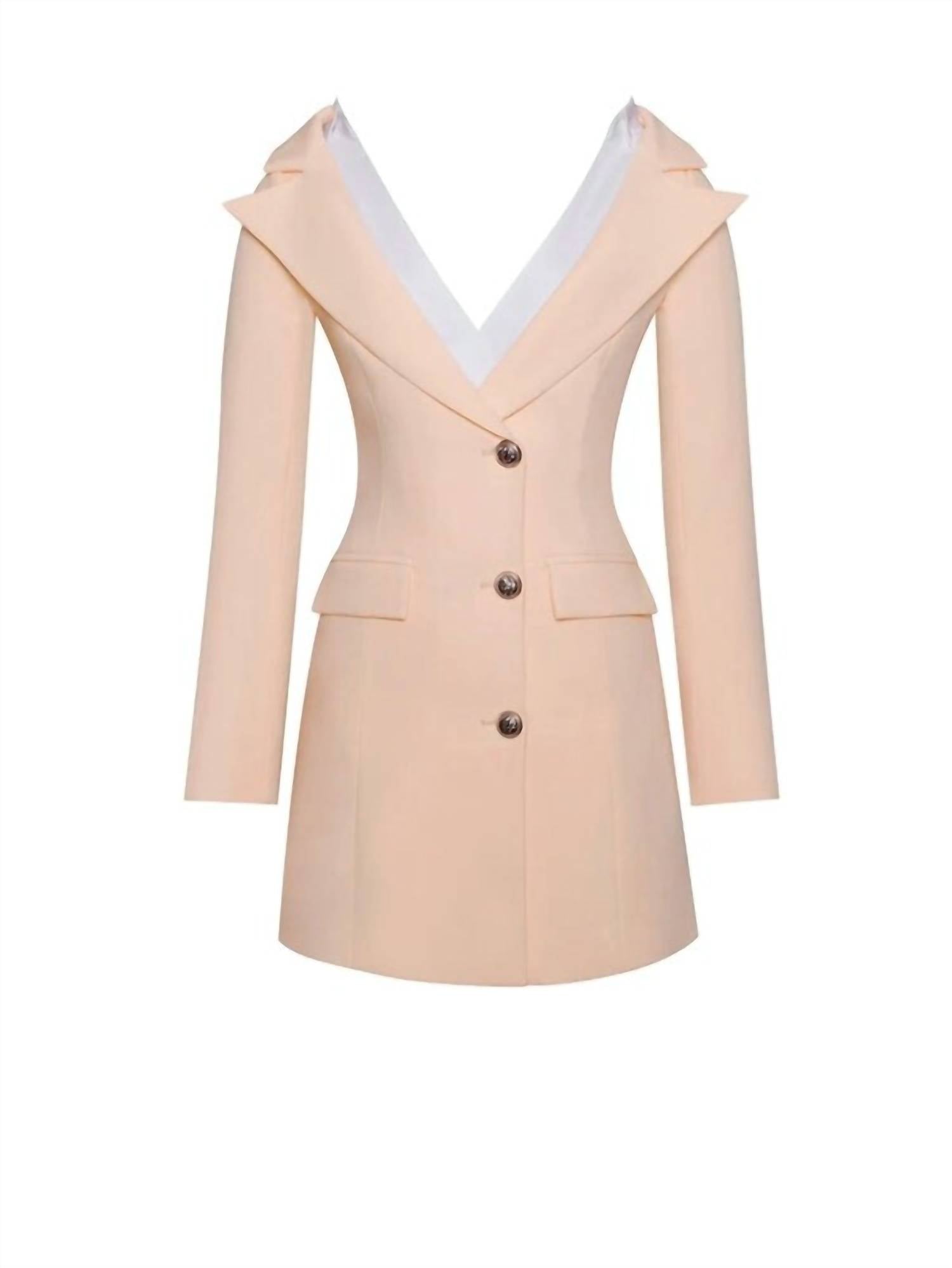 Miss Circle - Off Shoulder Crepe Blazer Dress