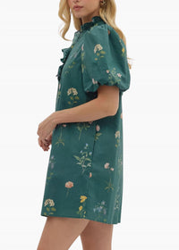 entro Madison Mini Dress in hunter green - women's dress - alternate view