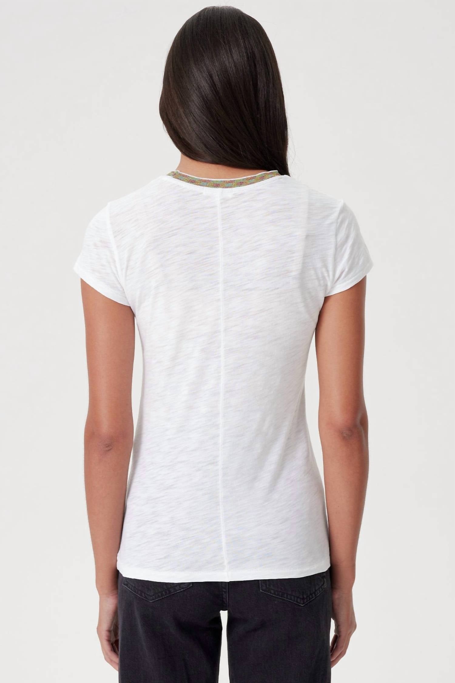 Goldie - Metallic Trimmed Short Sleeve Tee