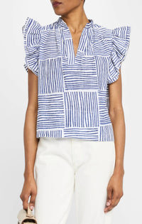 Finley - Remy Stripe Ruffle-sleeve Top