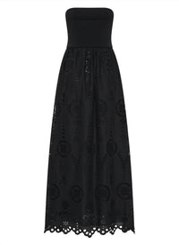 Matteau - Strapless Knit And Broderie Dress