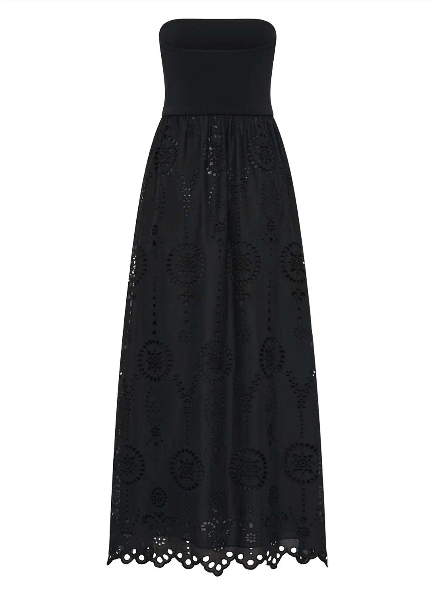 Matteau - Strapless Knit And Broderie Dress