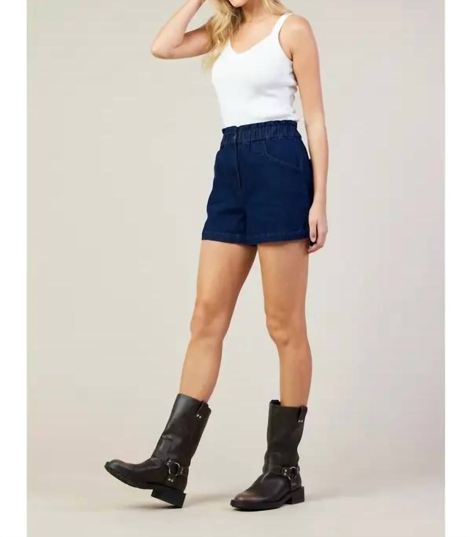 Skies Are Blue - stretch high waisted denim shorts