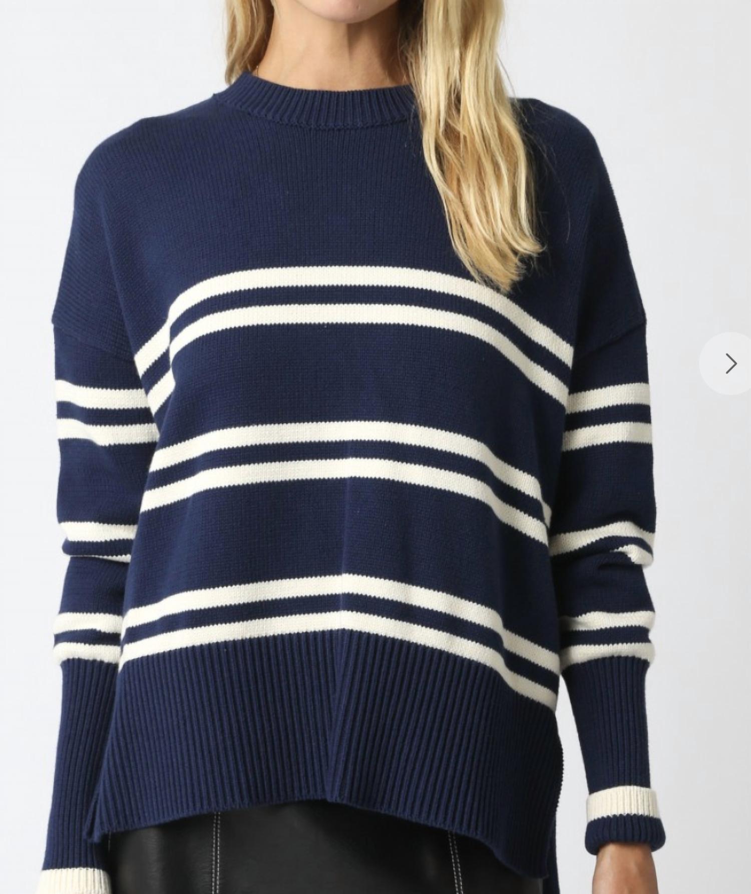 Olivaceous - Diane Stripe Pullover Sweater