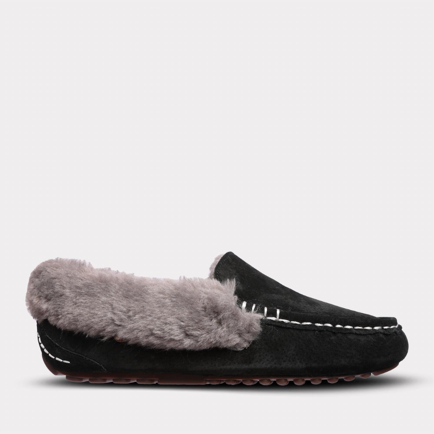 Lamo Women's Aussie Slip-on Moc Slippers in black - women's shoe