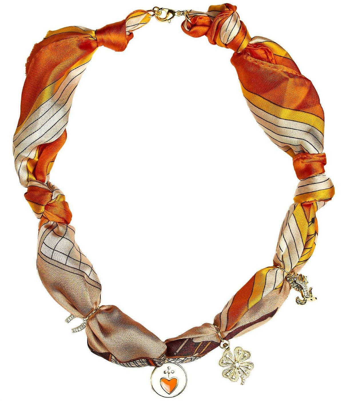 Lisi Lerch - Women's Lucky Clover Charms Scarf Necklace