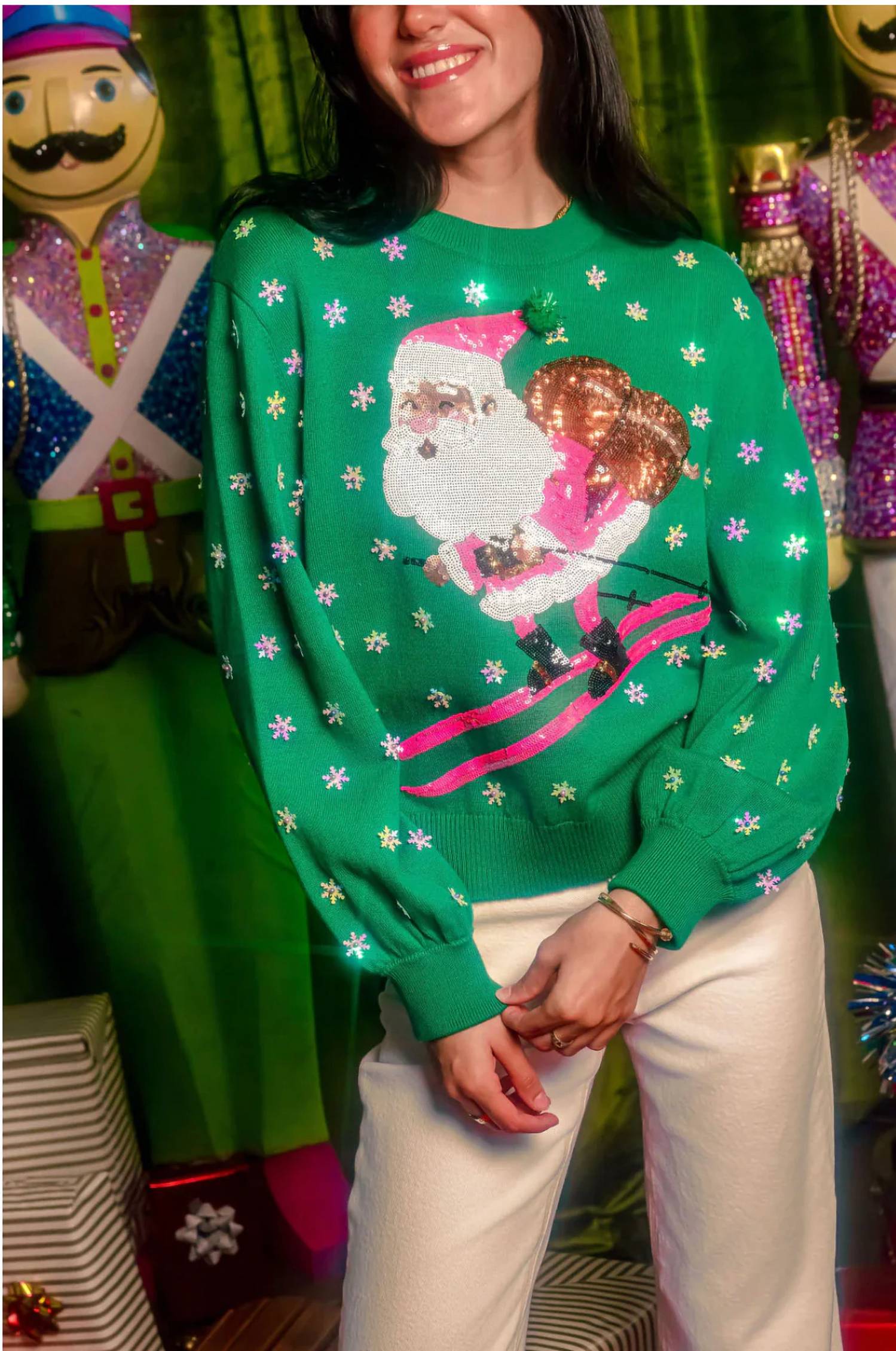 Queen Of Sparkles - Santa Crewneck Sweatshirt