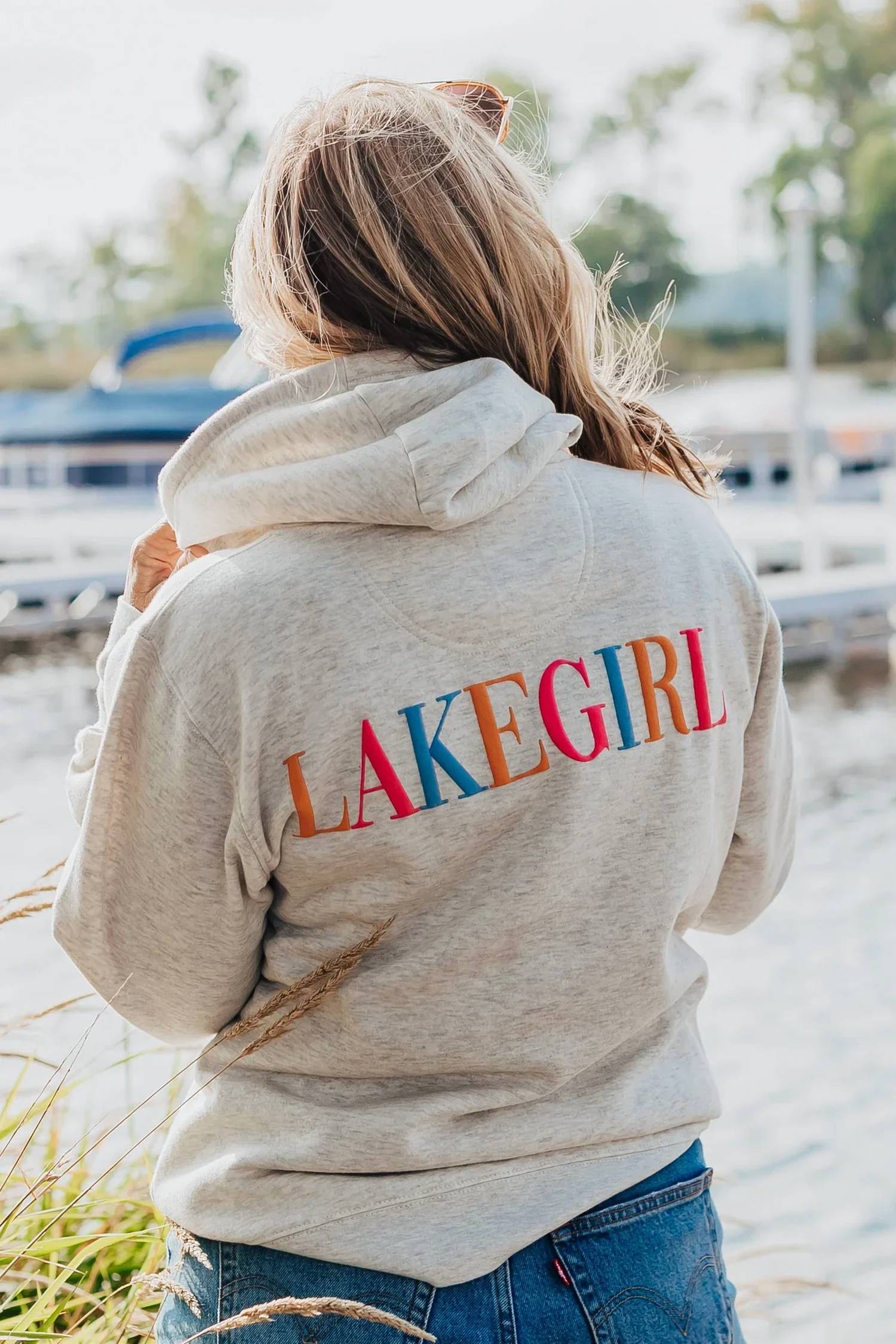 Lakegirl - Relaxed Fit Puff Ink Draw Cord Hoodie