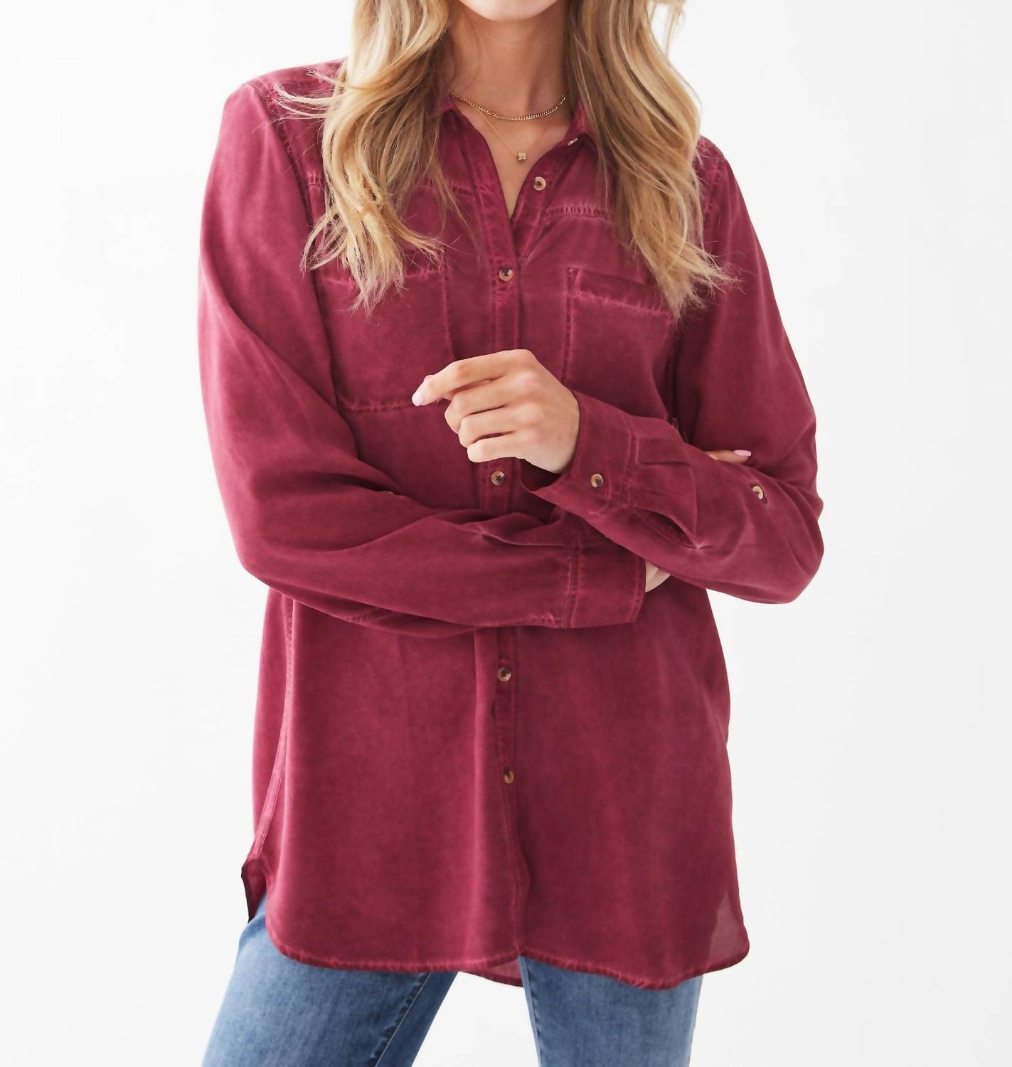 Fdj - Pigment Dyed Button Front Shirt