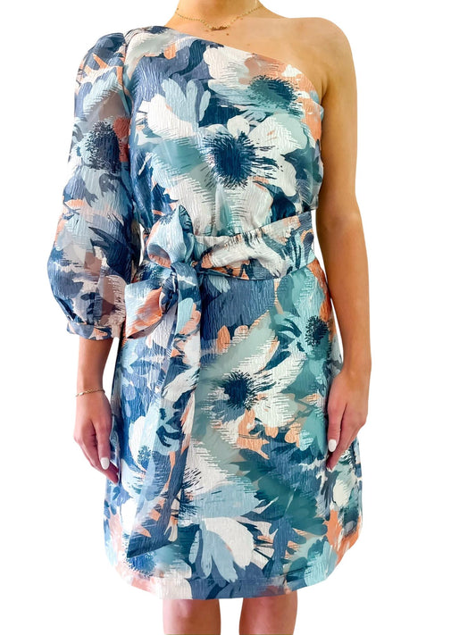 Jade - Floral Monet One Shoulder Dress