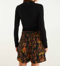 FARM RIO Garden Shorts in black berry - women's shorts - detail view