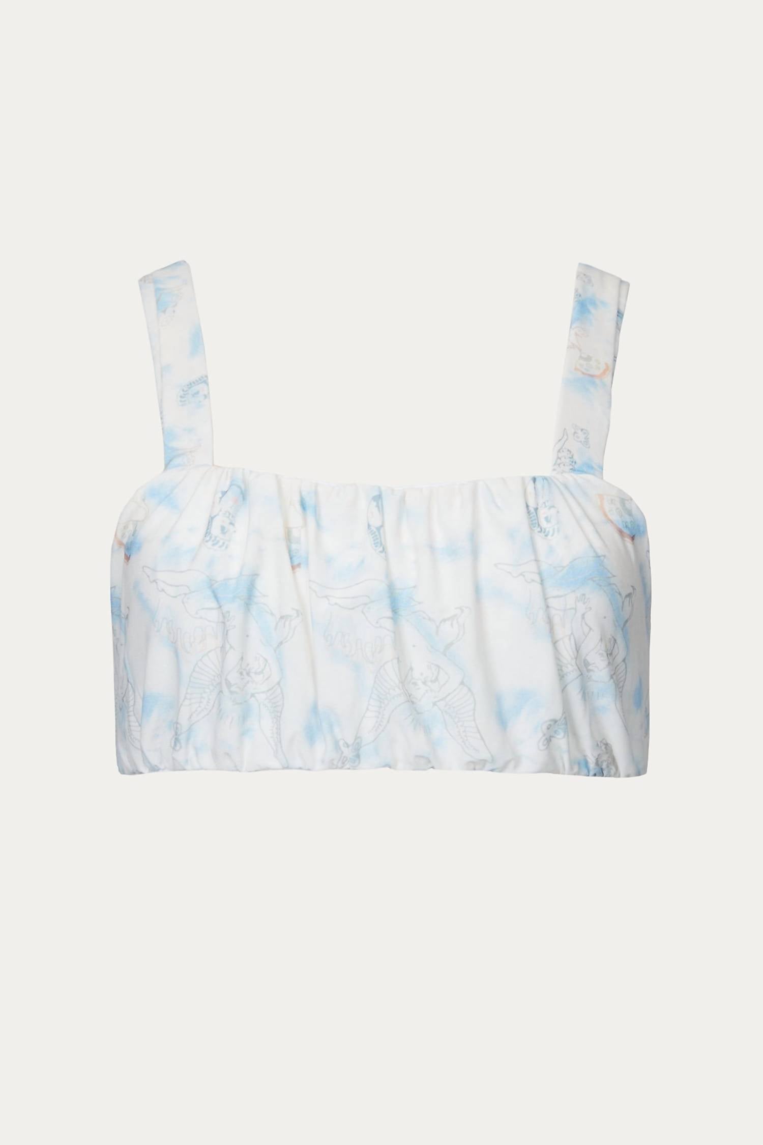STUCK ON CUPID RUCHED STRETCH-KNIT BRALETTE