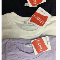 Hanes Variety 3-Pack Ringspun Cotton Jersey Cap Sleeve Muscle Tees in white lilac black - women's shirt - alternate view