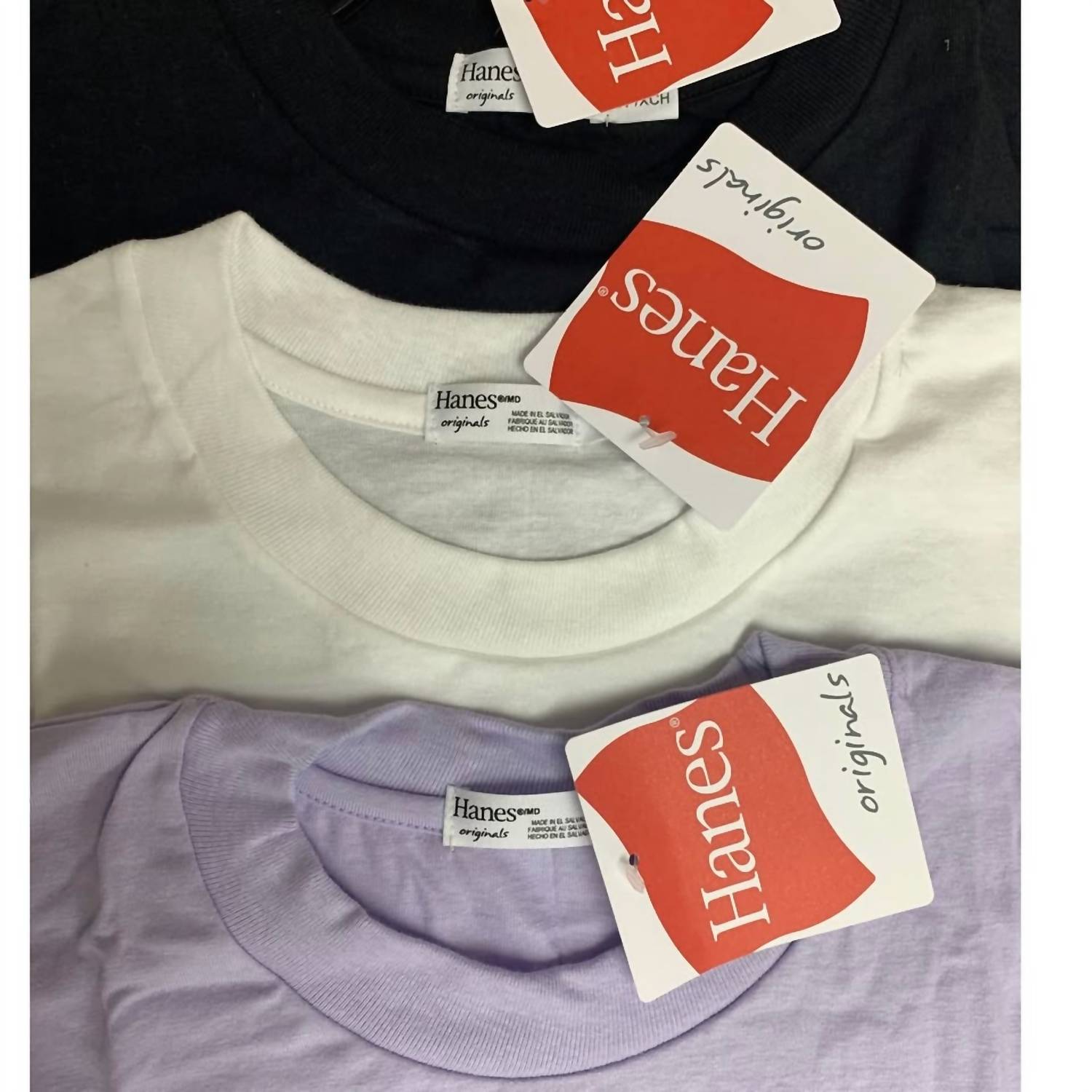 Hanes Variety 3-Pack Ringspun Cotton Jersey Cap Sleeve Muscle Tees in white lilac black - women's shirt - alternate view