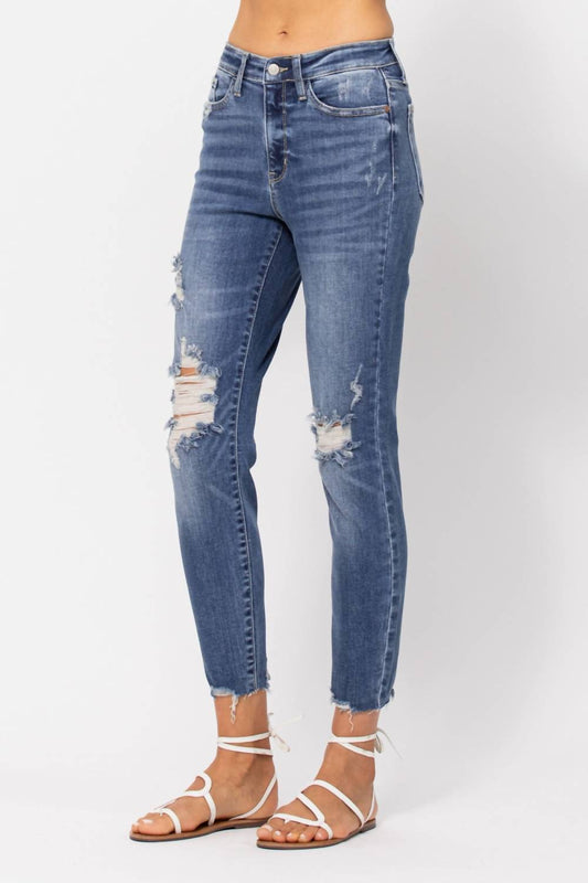 Judy Blue - High Waist Destroyed Relaxed Fit Denim Jeans