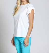 Apny - Ruffle Cap Sleeve Top