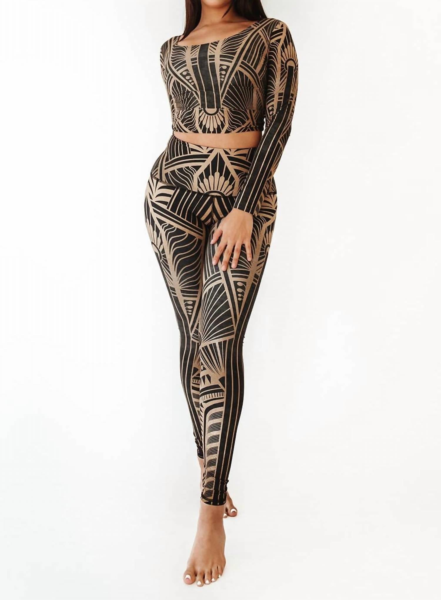 Yoga Democracy - Elegant Empire Printed Yoga Leggings