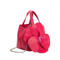 Melie Bianco Women's Monroe Flower Recycled Vegan Top Handle Bag in fuchsia - women's bag