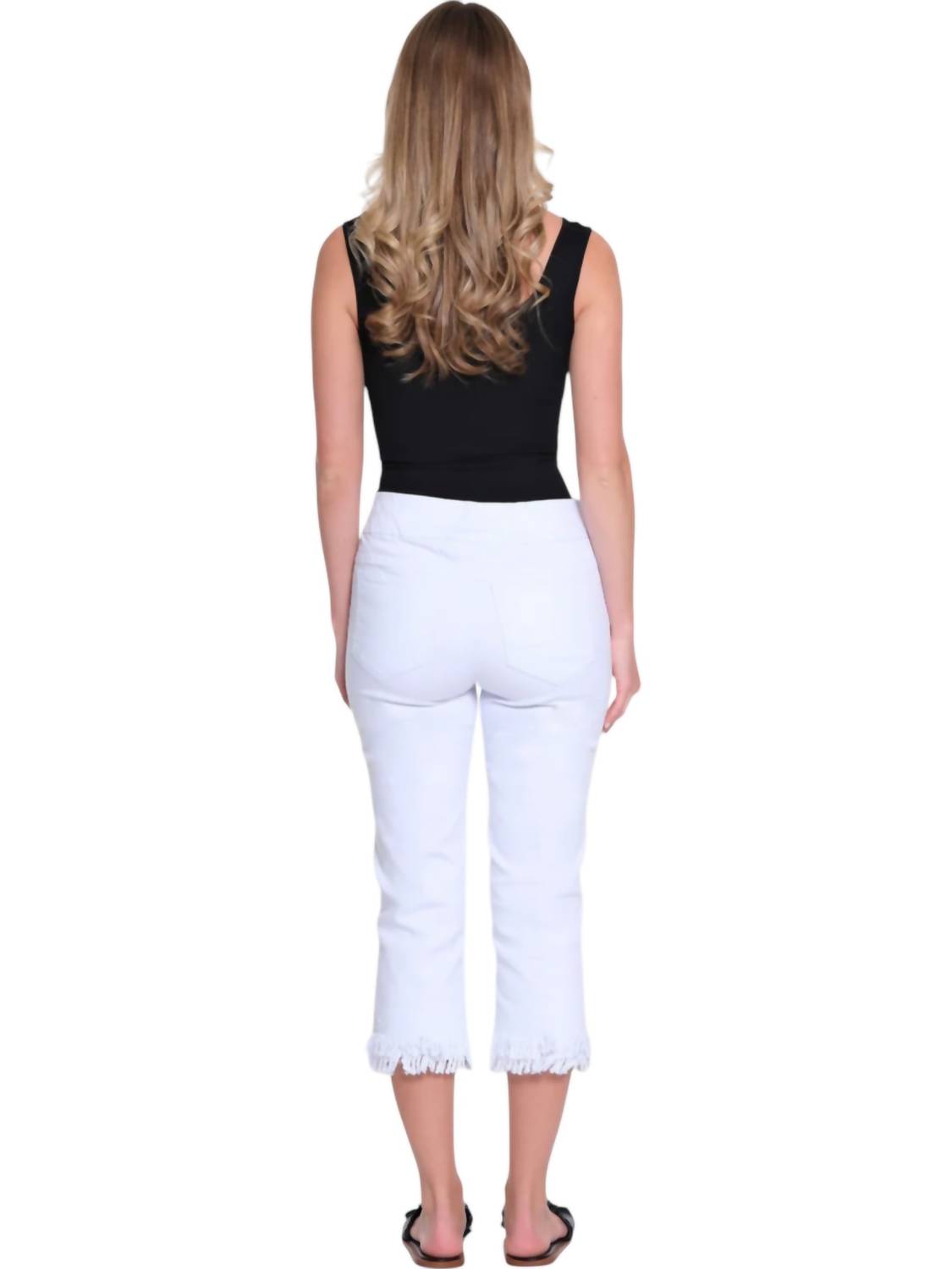 Slimsation By Multiples - Pullon Fringe Hem Capri Pants