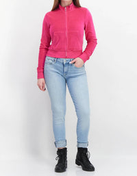 Juicy Couture - Long Sleeve Full Zip Solid Sweatshirt