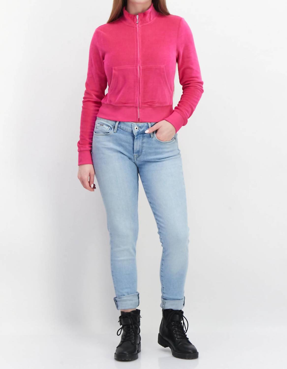 Juicy Couture - Long Sleeve Full Zip Solid Sweatshirt