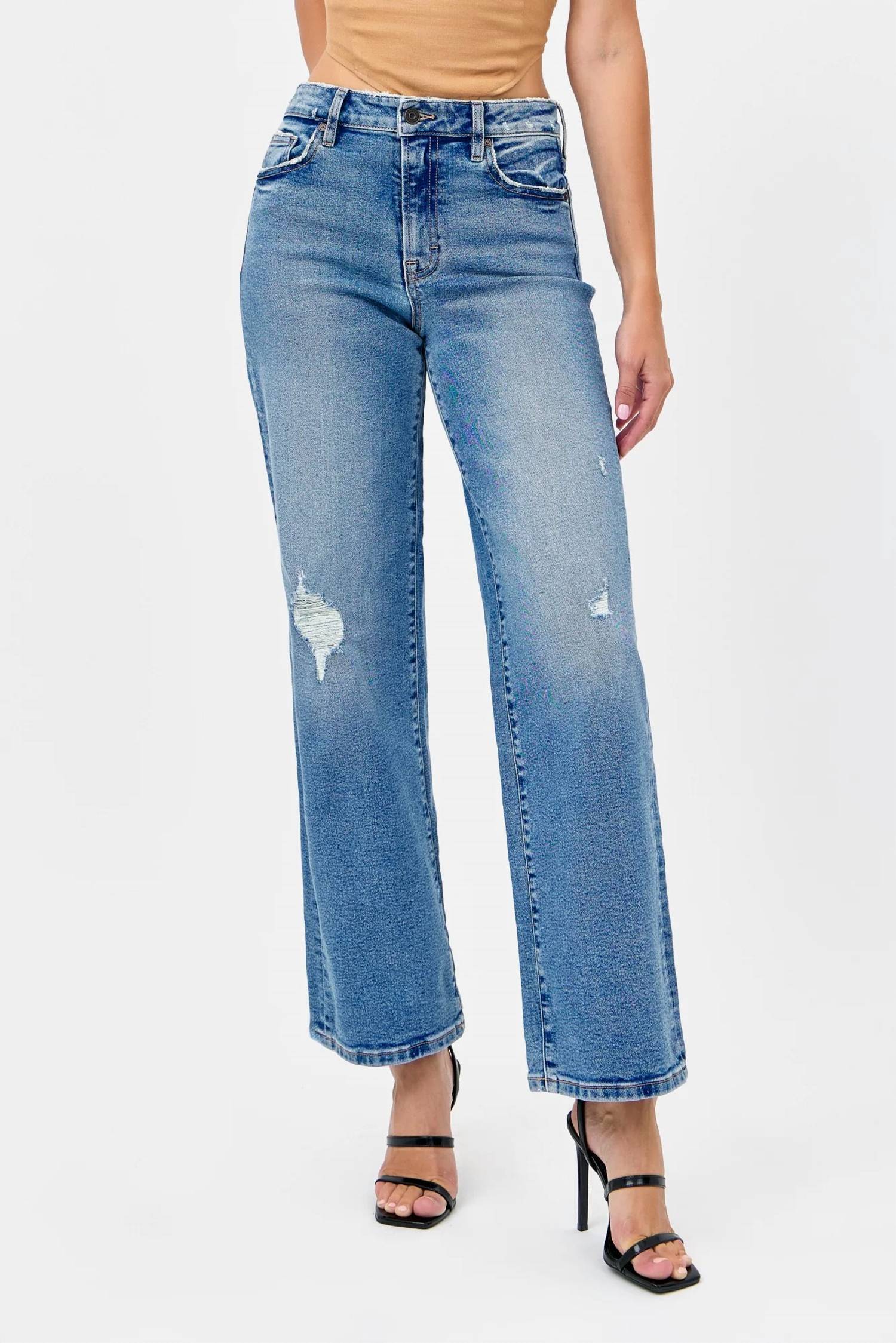 Hidden - Logan Grinded Stretch Dad Jean