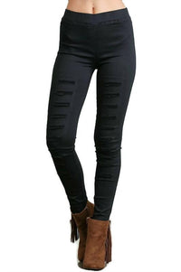 Umgee - High Waist Distressed Jeggings