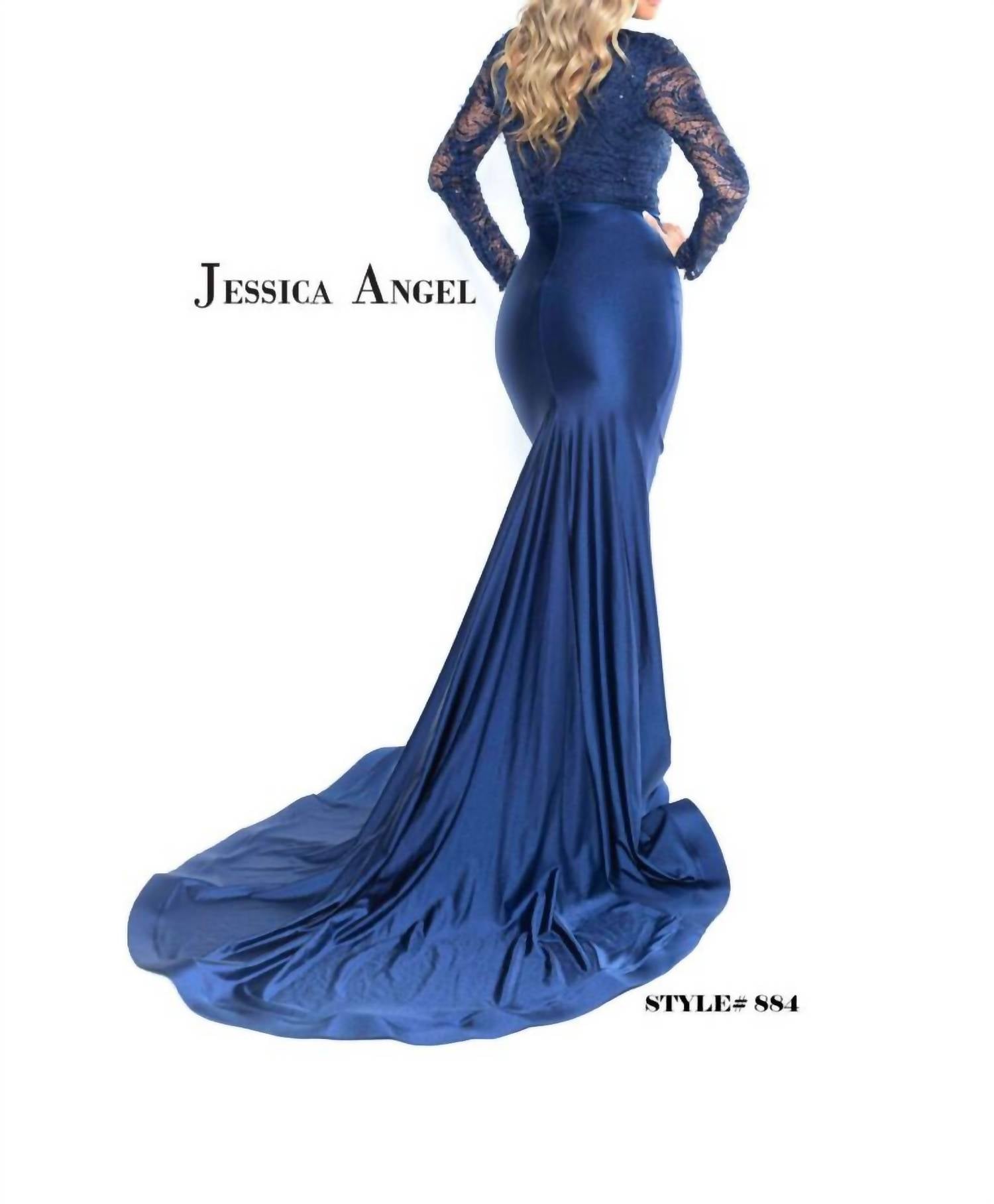 Long Sleeve Lace Evening Gown