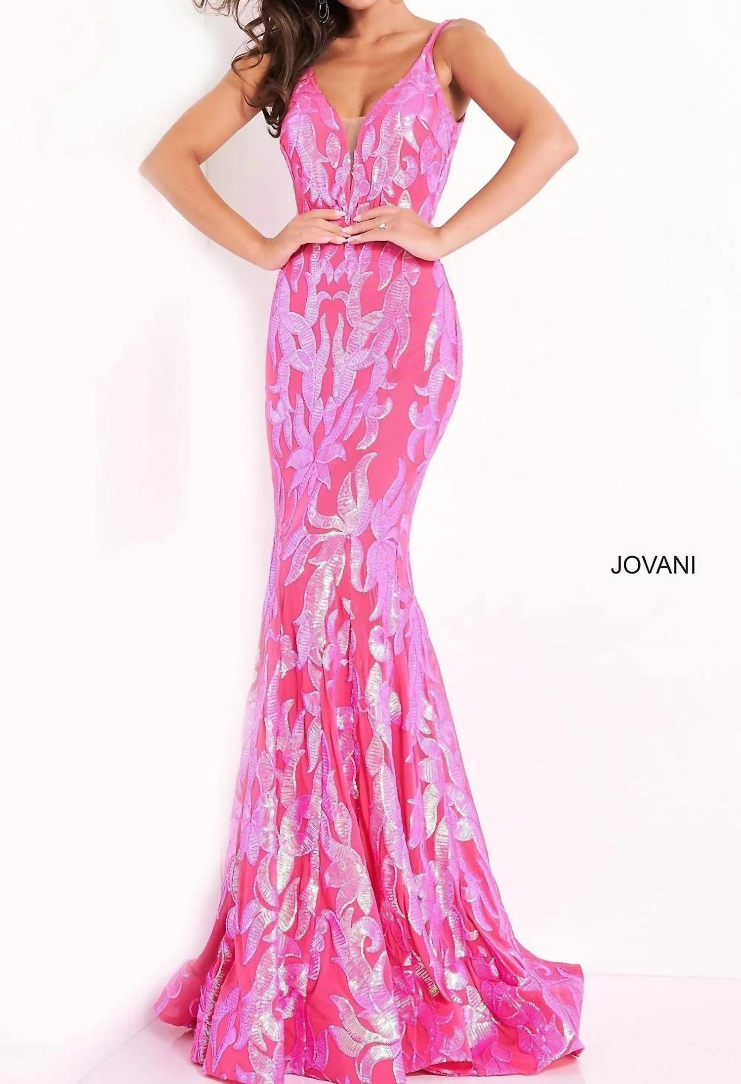 Jovani - Sequin Fitted Long Formal Gown