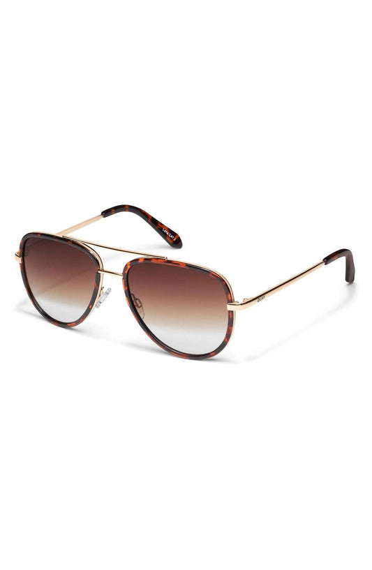 Quay - Women's All In Aviator 56mm Medium Sunglasses