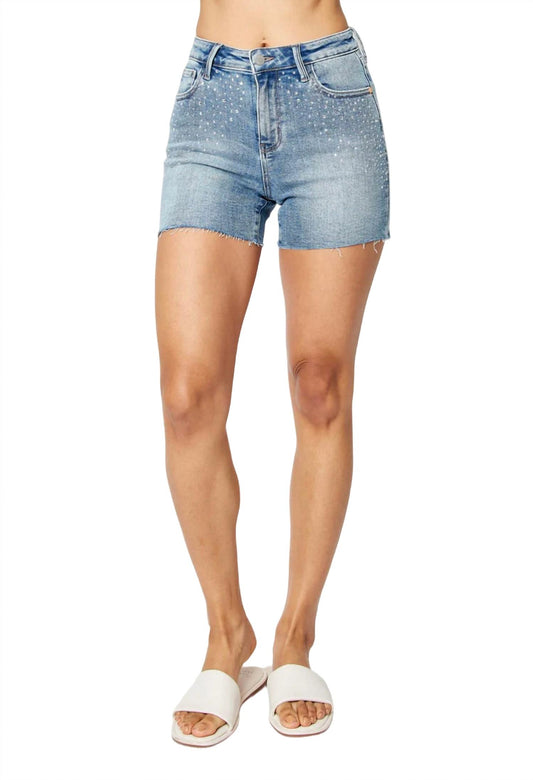 Judy Blue - Rhinestone Embellishment Cut Off Shorts