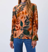 Fdj - Mock-neck Trimmed Top