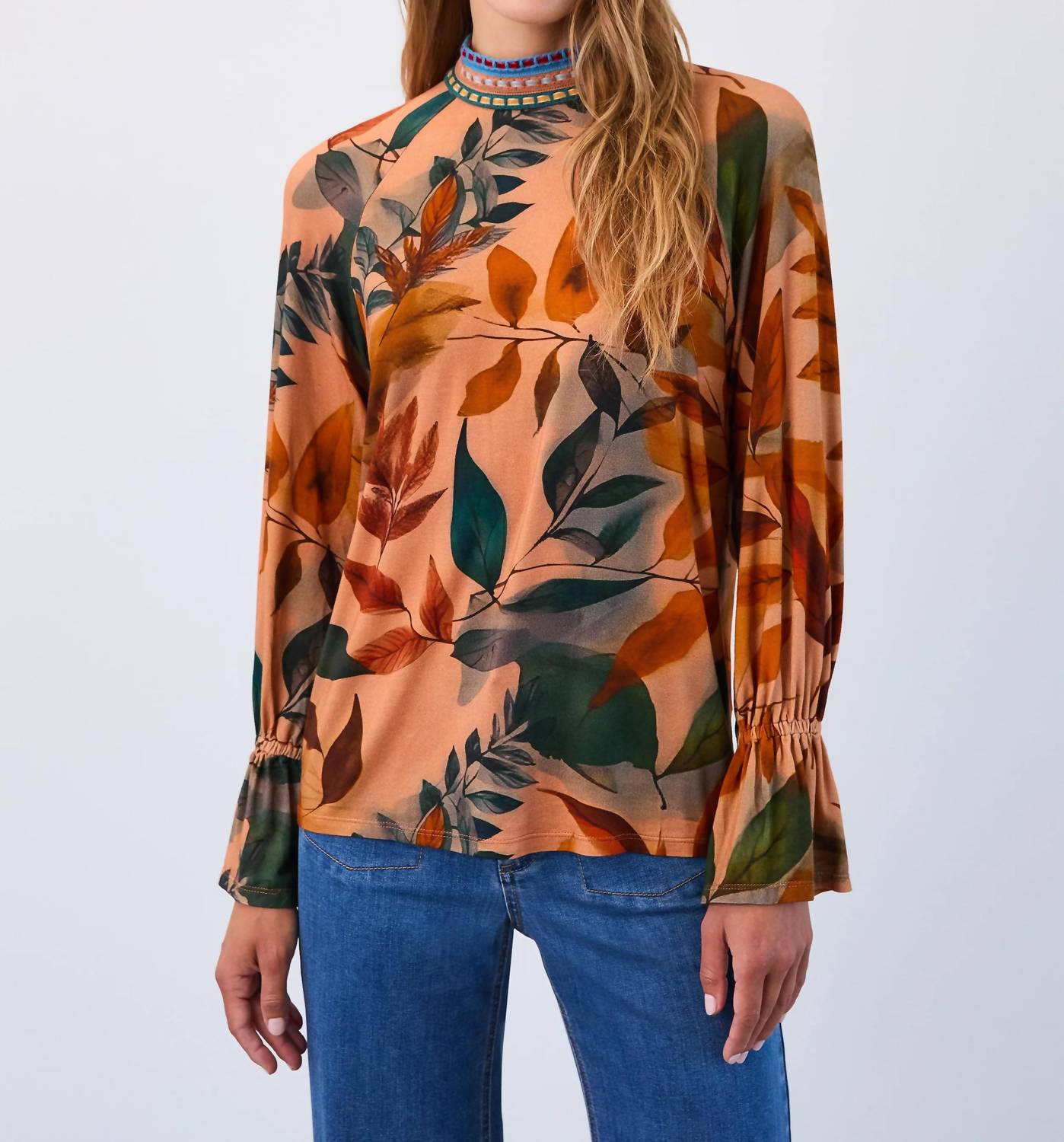 Fdj - Mock-neck Trimmed Top