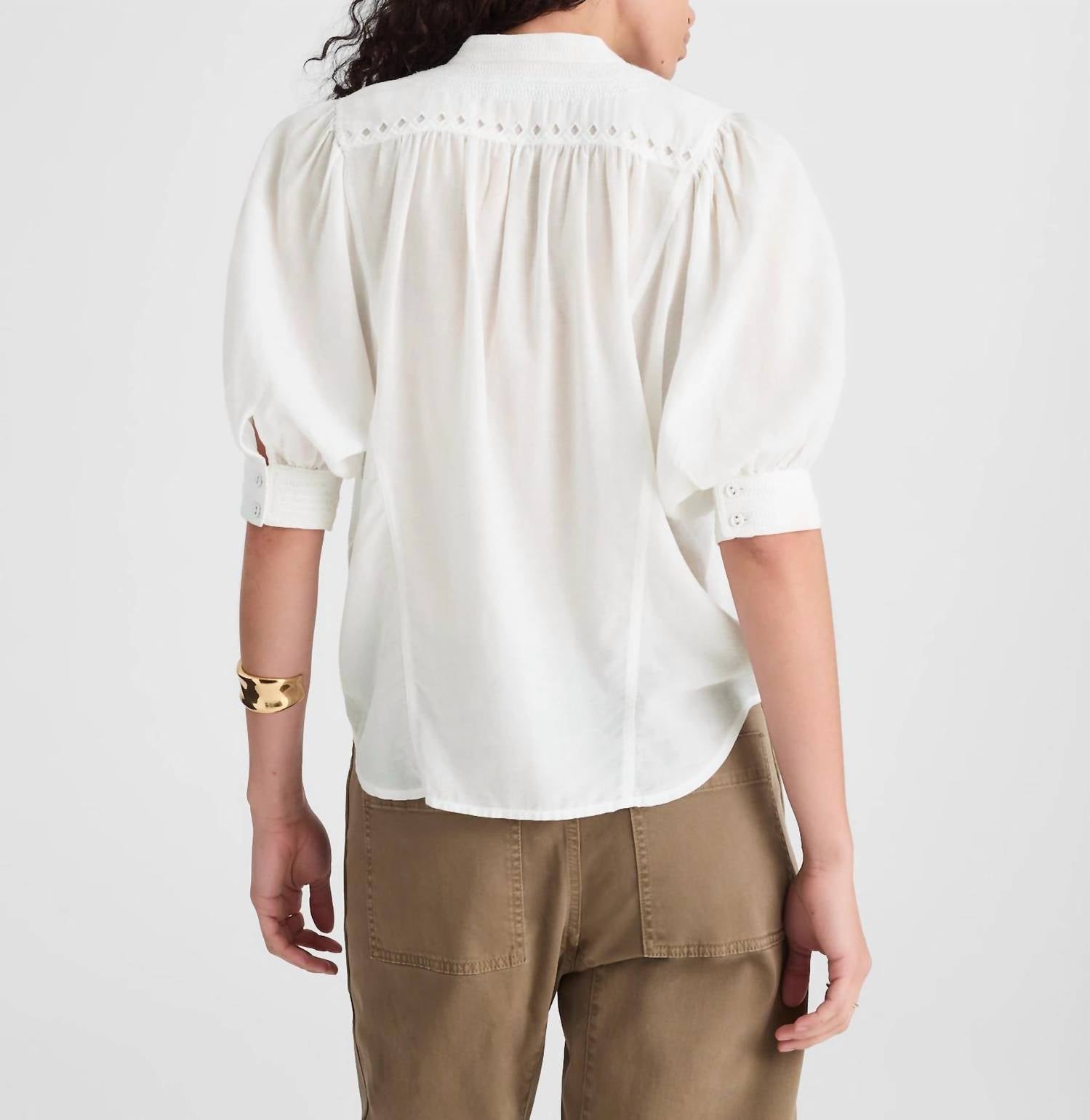Madewell - Puff-sleeve Band-collar Shirt
