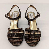 Salvatore Ferragamo - Women's Violet Laminated Leather Heeled Sandals