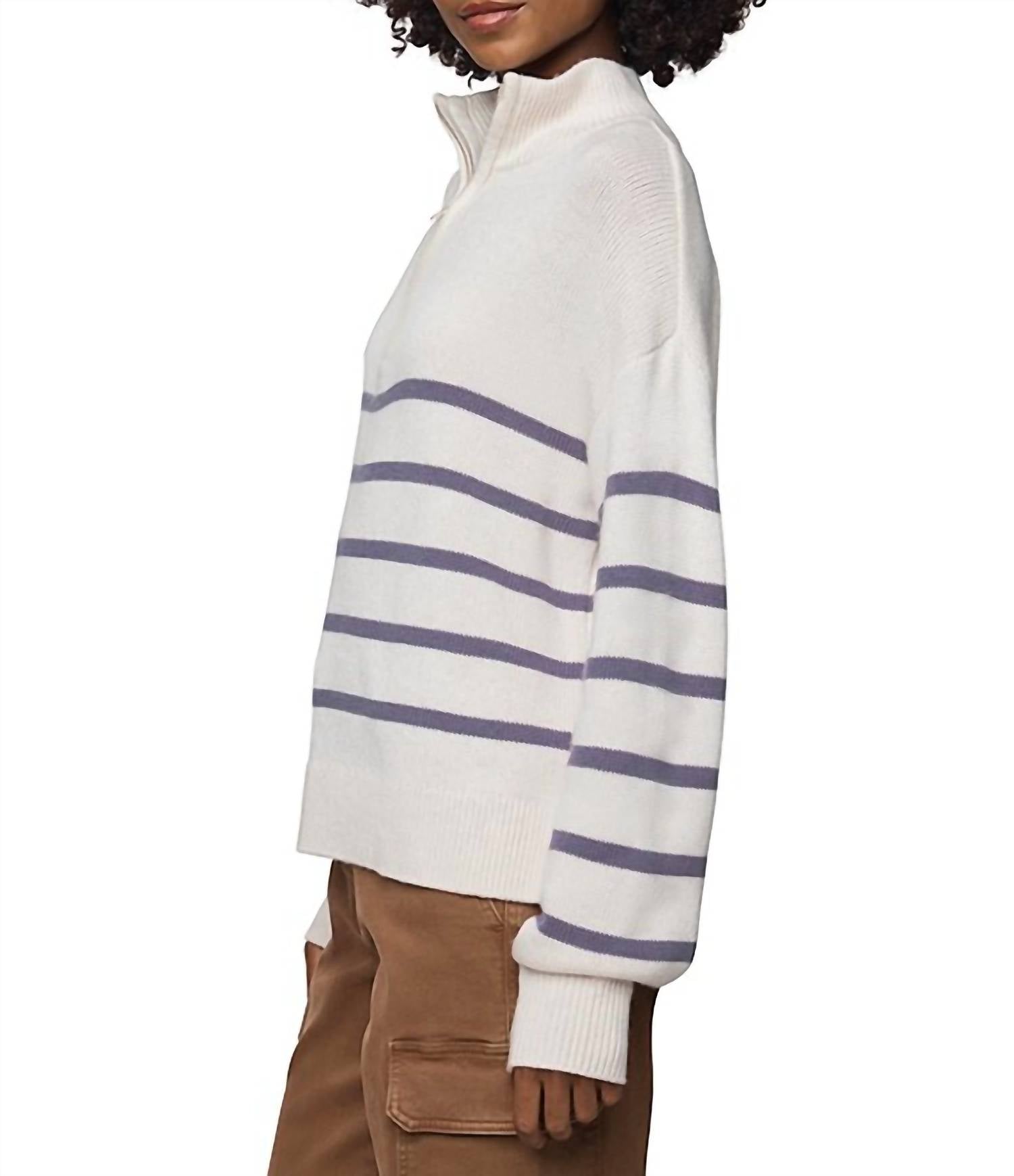 Splendid - Georgie Stripe Quarter Zip Sweater